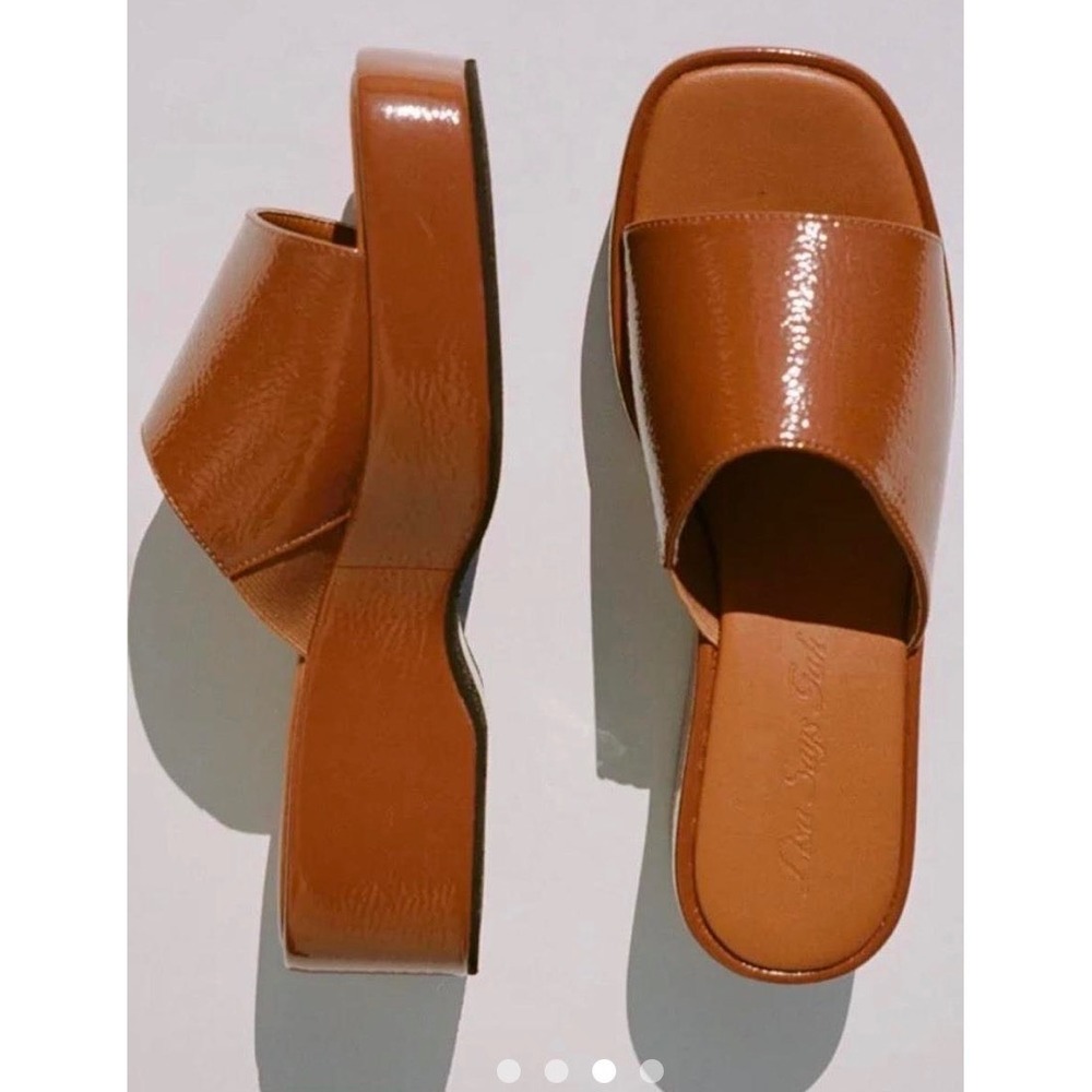 Lisa says gah platform sandals brown leather size 7 new